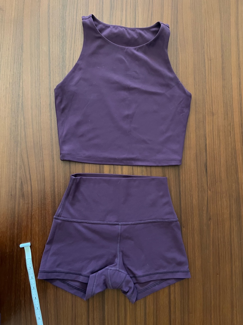 Crz Yoga set sports bra and High-Waist Purple Athletic Shorts Sz S